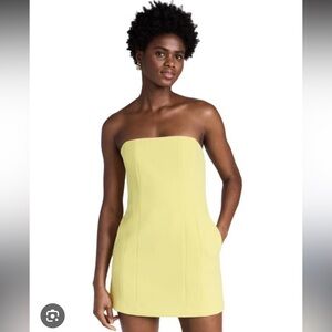 A.L.C. Elsie Strapless Yellow Mini Dress
